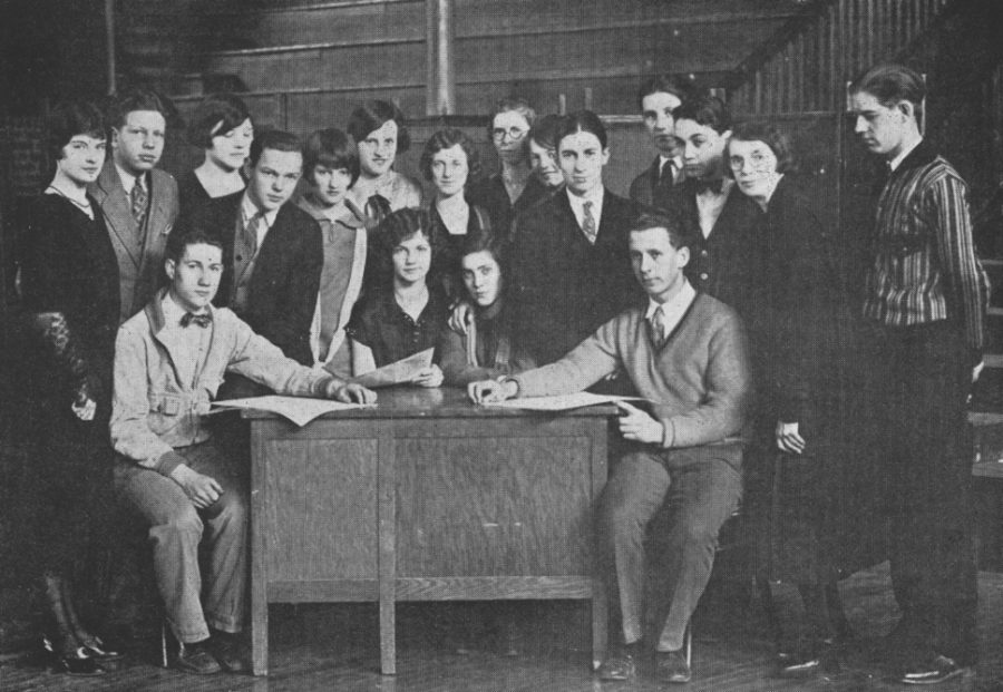 The Purple Clarion was first advised by Ms. Bess Pemberton, pictured with her 1926 staff. 