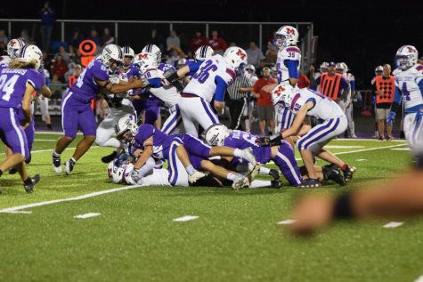 Bulldogs and Patriots all join in for a pile Sept. 23. 