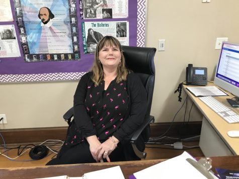 English teacher Elizabeth Dawe sits at her desk. Dawe will be promoted to assistant principal at West Side elementary for the next school year.