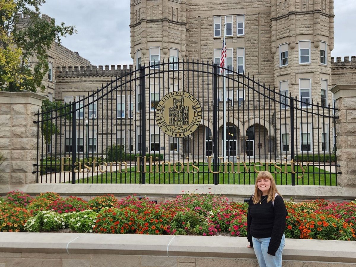 Senior Baily Cook visits the Eastern Illinois University campus. Cook is majoring in English with hopes of becoming a published author.